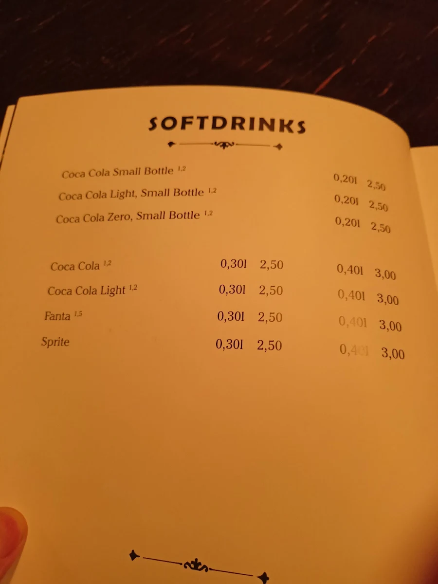 Speisekarte, Colonial Café