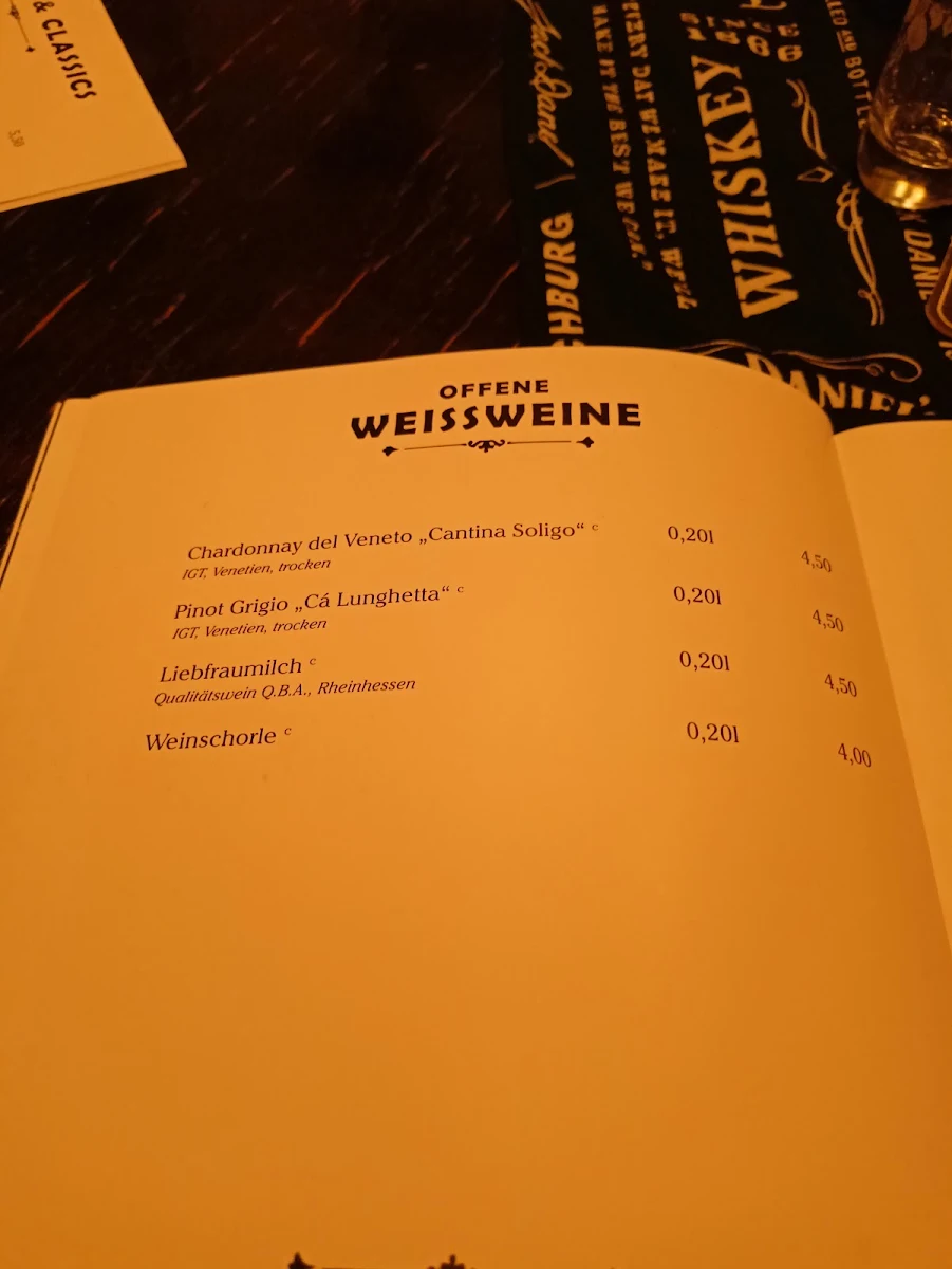Speisekarte, Colonial Café