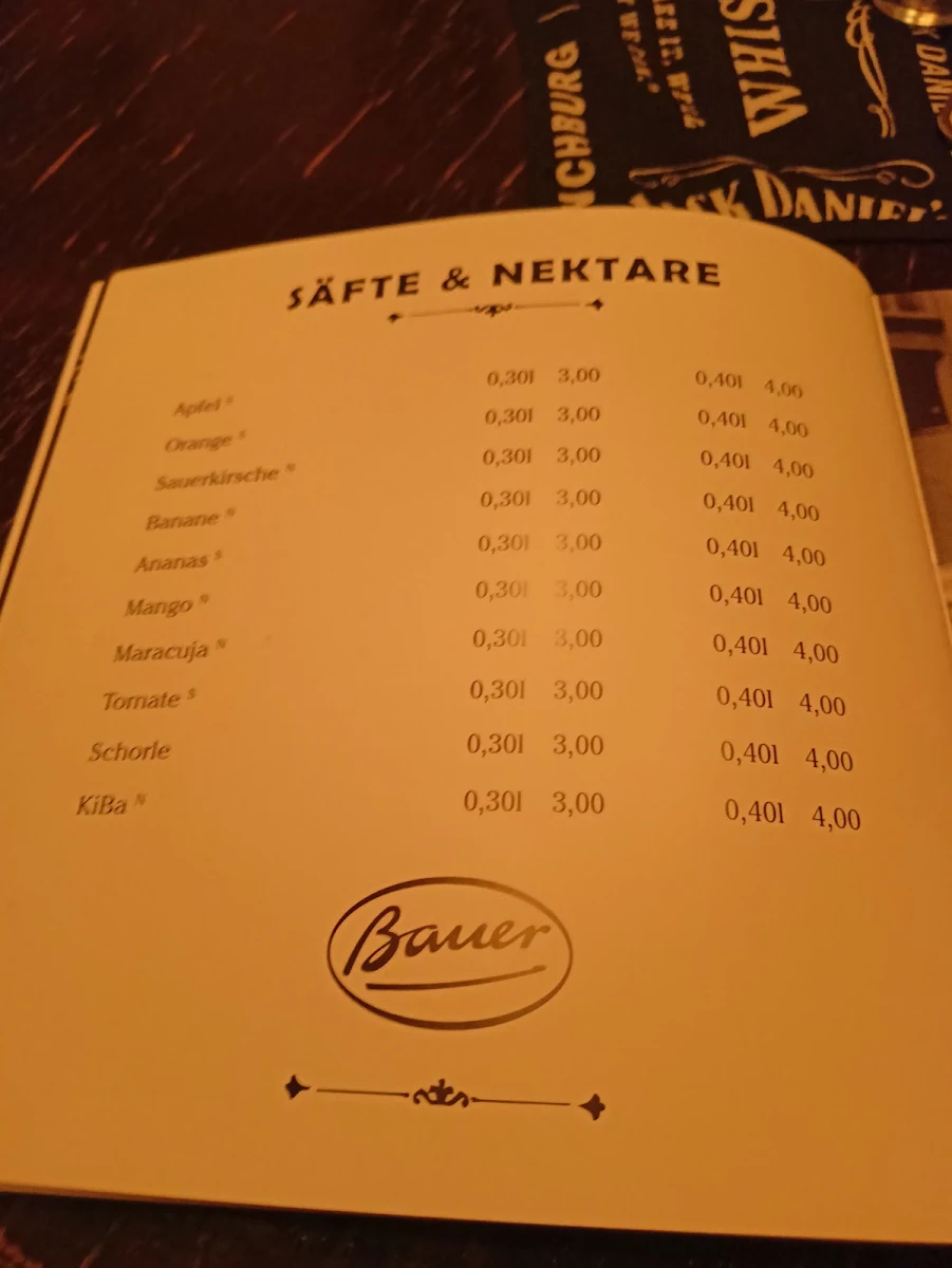 Speisekarte, Colonial Café