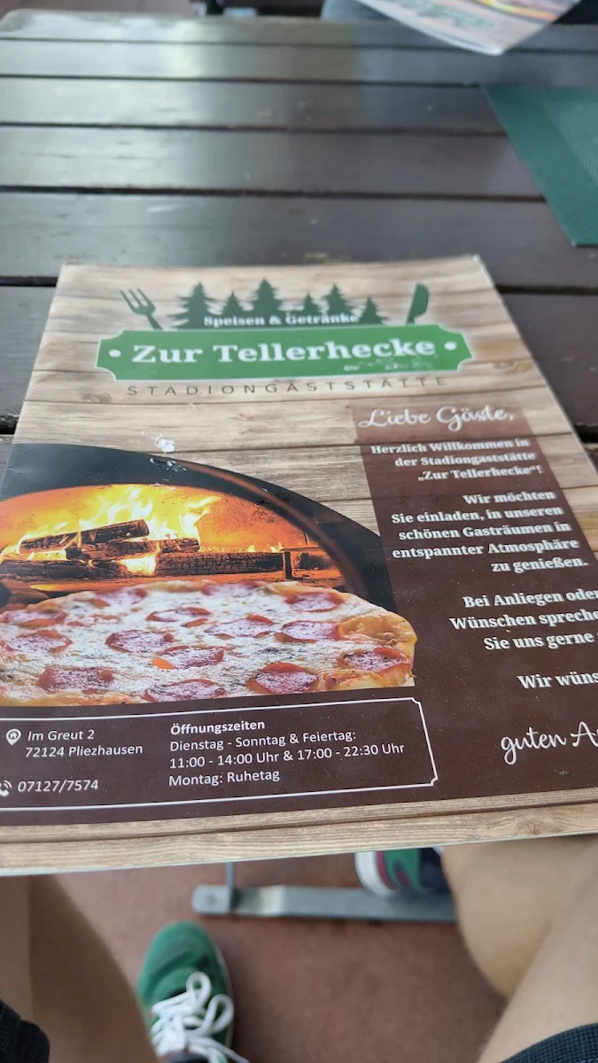 Speisekarte, Stadion Gaststätte Zur Tellerhecke