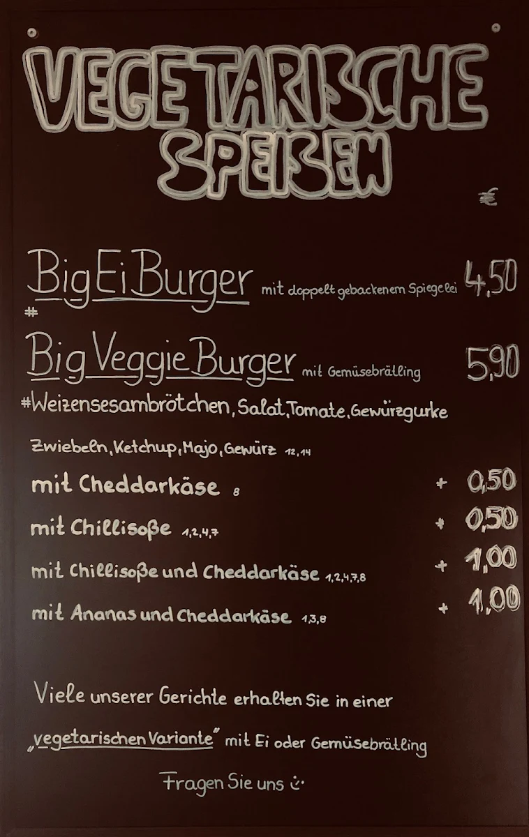 Speisekarte, Heidis Imbiss Schriesheim