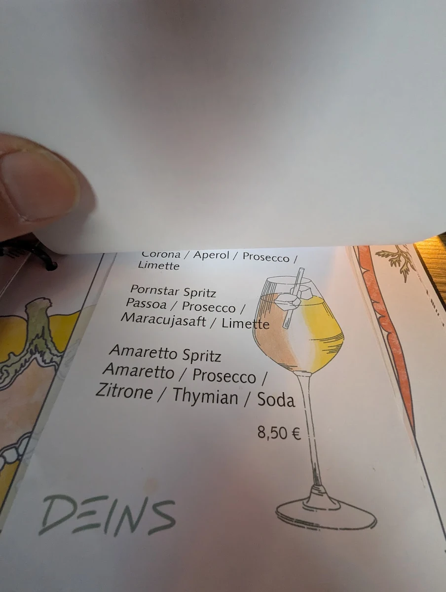 Speisekarte, Deins Restaurant