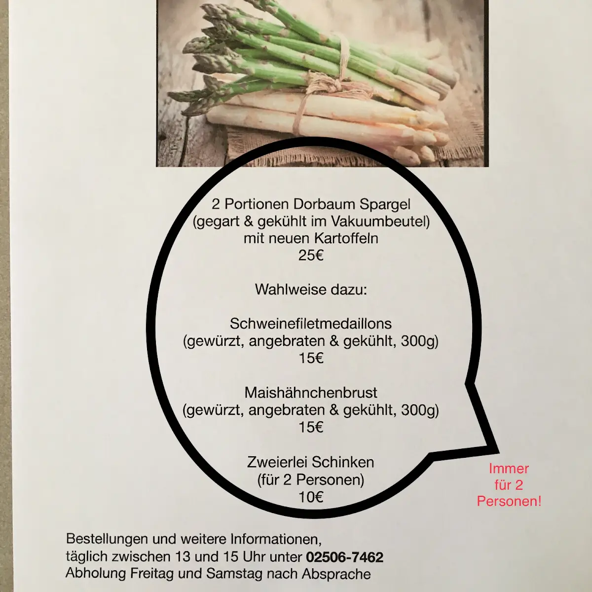 Speisekarte, Restaurant Hoffschulte