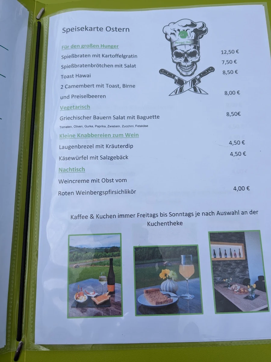 Speisekarte, Weingut Ebert GbR