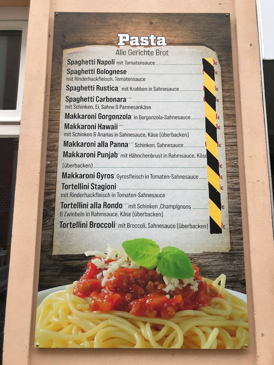 Speisekarte, Pizzeria Santa Maria