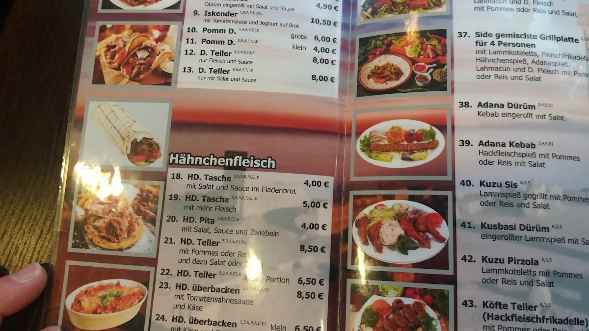 Speisekarte, Feinbäckerei Thiele