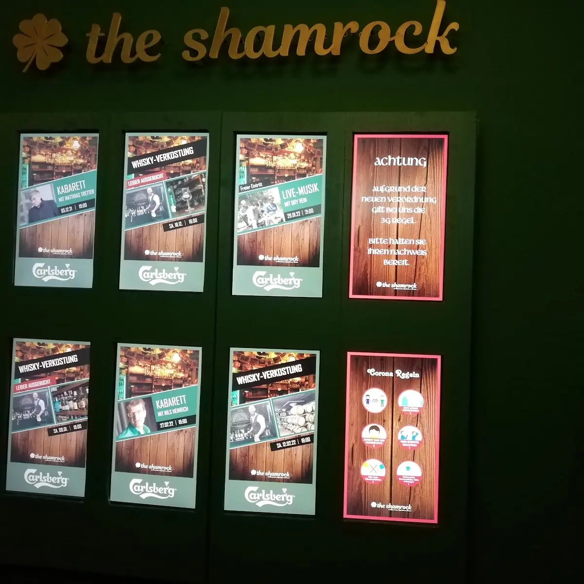 Speisekarte, Shamrock im Historischen Ratskeller zu Dessau