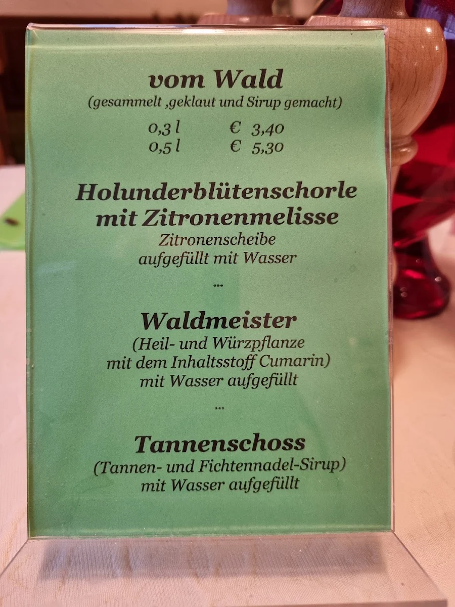 Speisekarte, Wildbader Hof - Inh. Joachim Pfeiffer