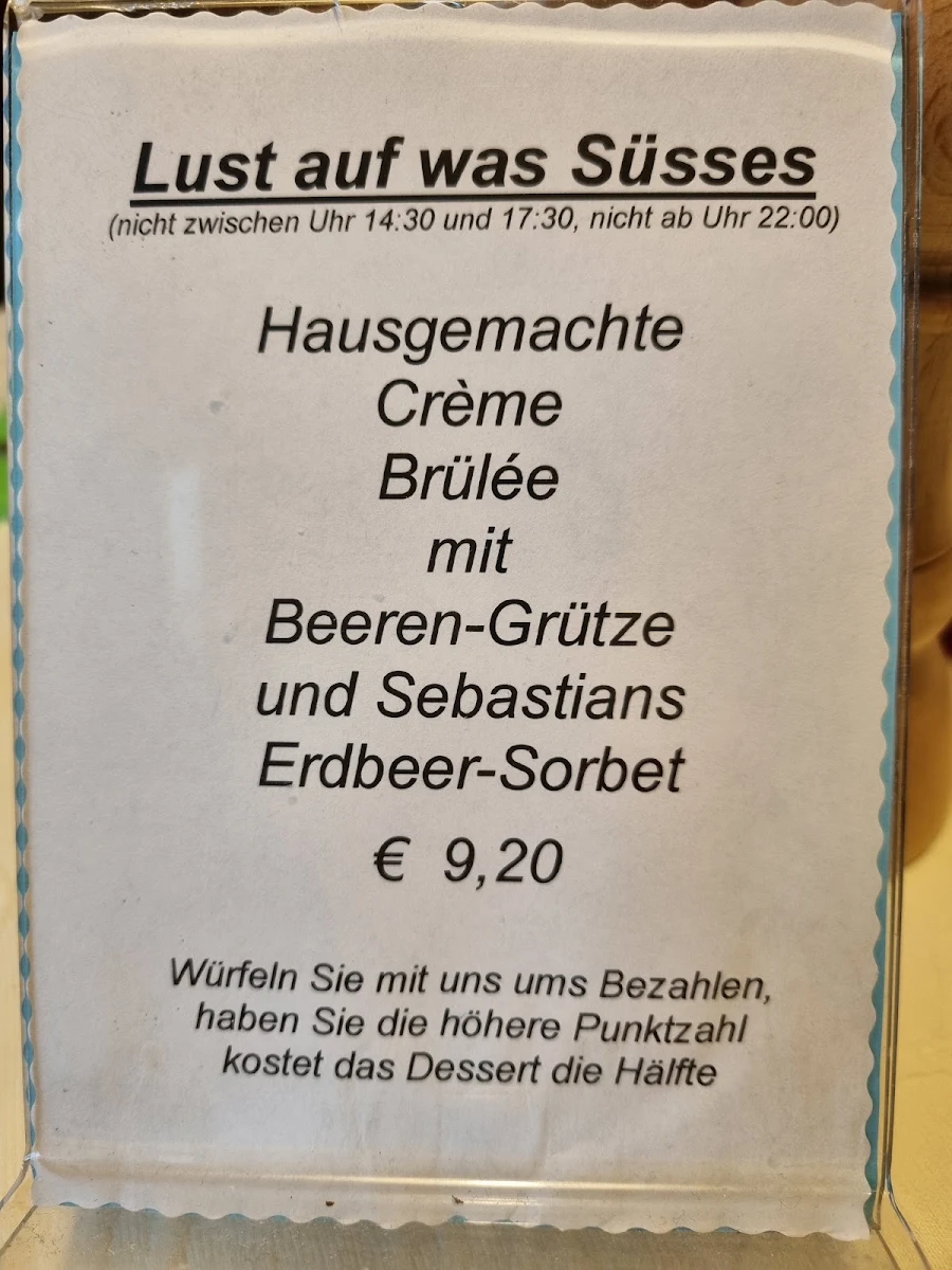 Speisekarte, Wildbader Hof - Inh. Joachim Pfeiffer