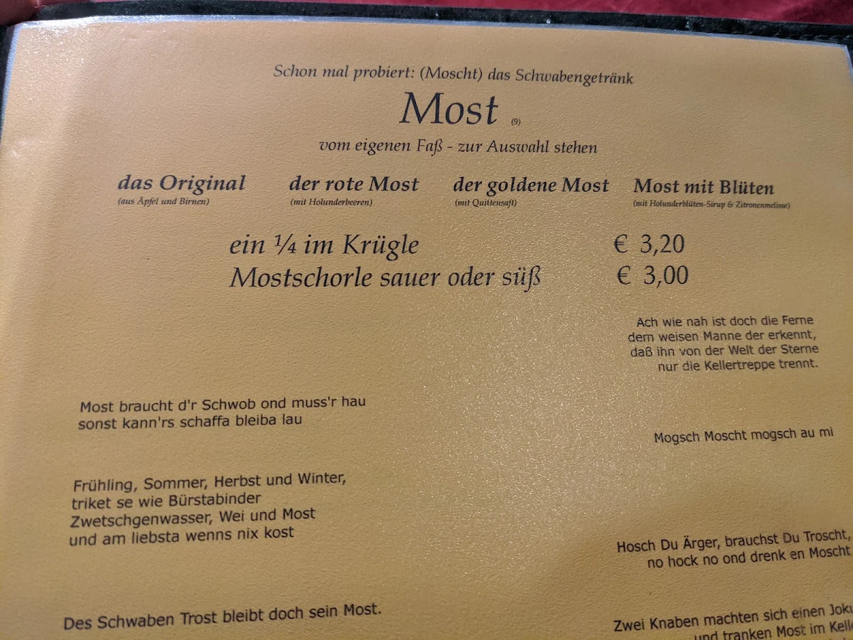 Speisekarte, Wildbader Hof - Inh. Joachim Pfeiffer