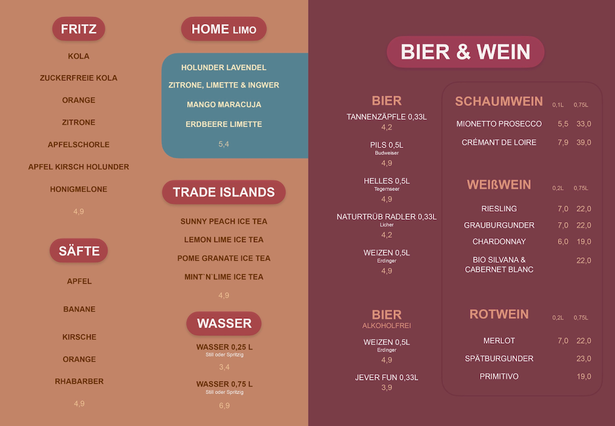 Speisekarte, Basic Kitchen-Coffee-Bar Marburg