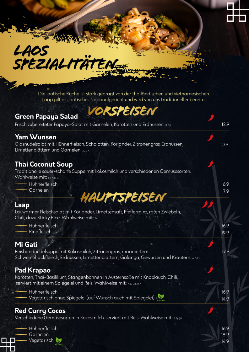 Speisekarte, MiKenzo Japan Sushi, Vietnamese & Laos