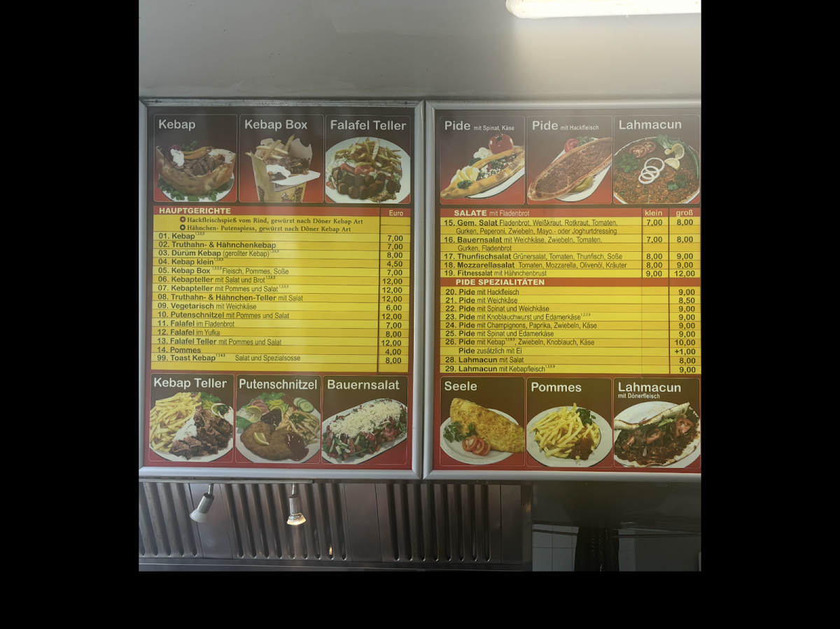 Speisekarte, Gül Pizza & Kebap