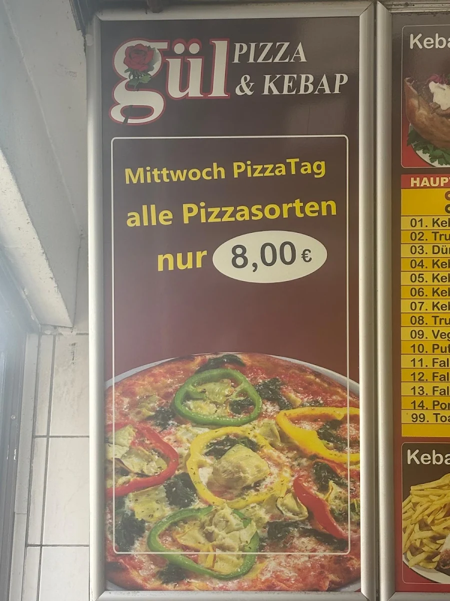 Speisekarte, Gül Pizza & Kebap