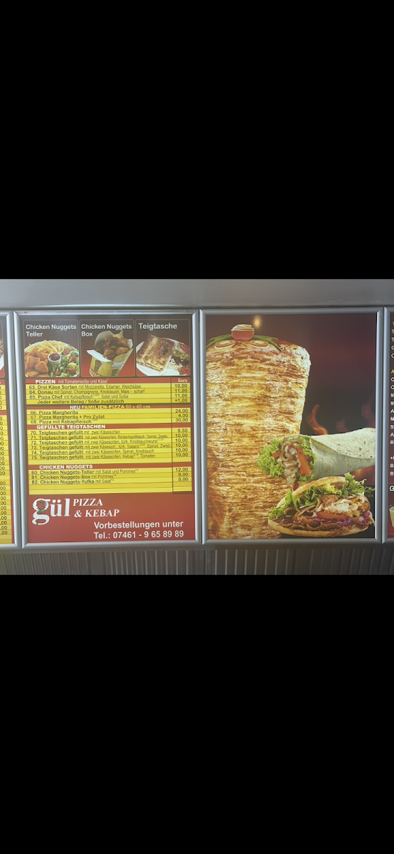 Speisekarte, Gül Pizza & Kebap