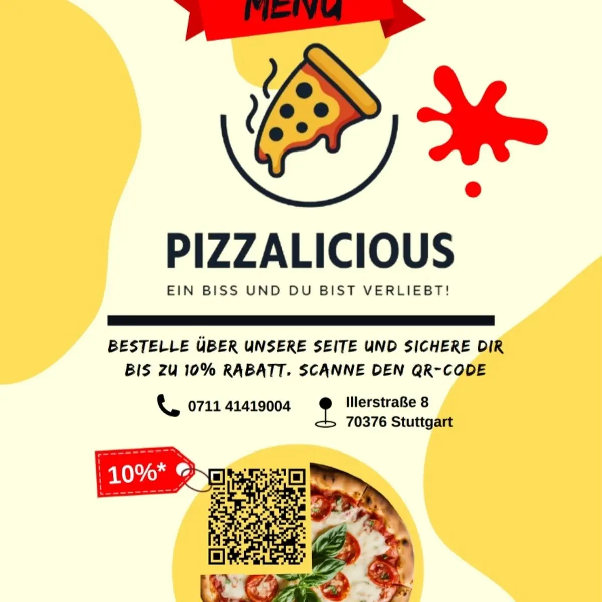 Speisekarte, Pizzalicious