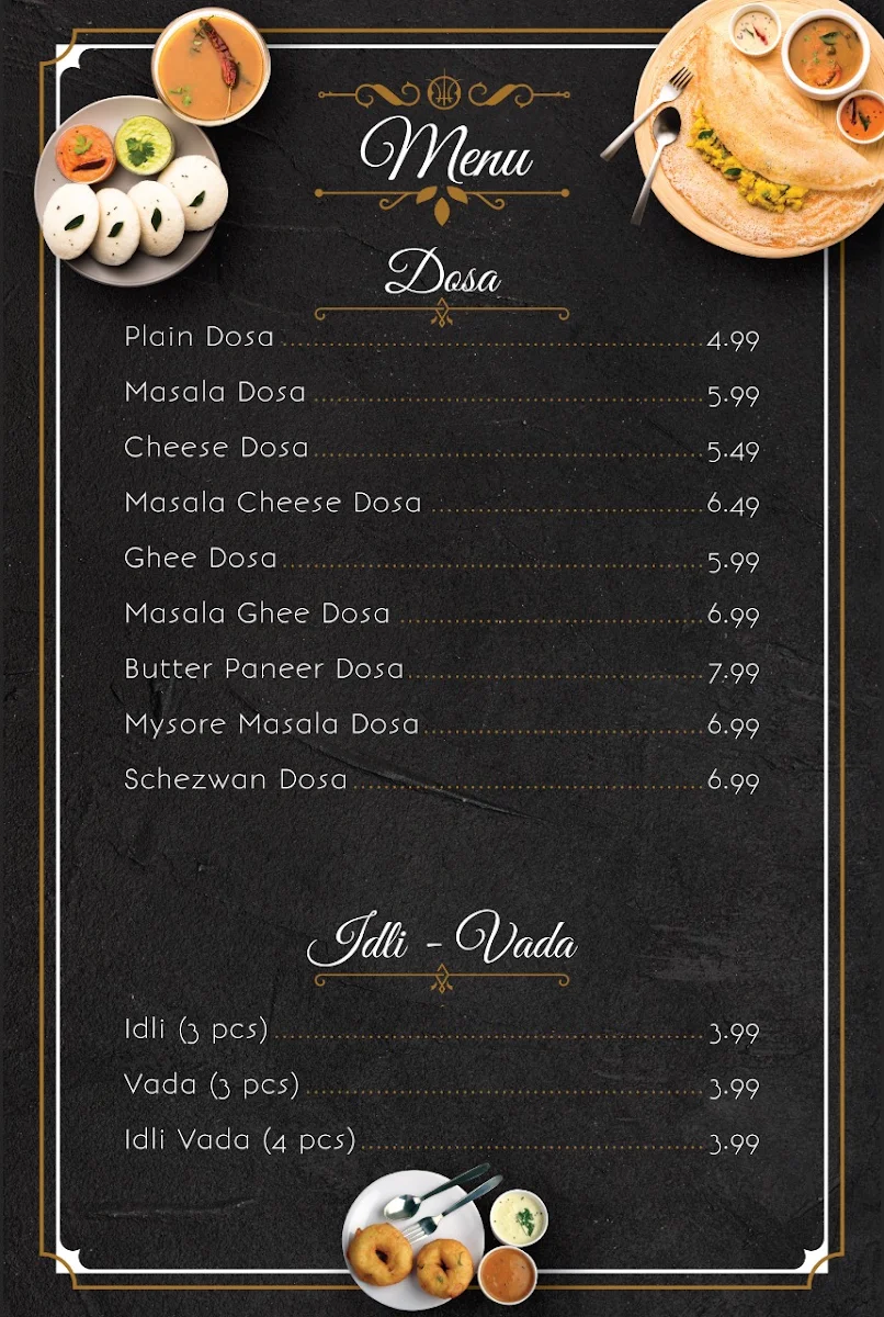 Speisekarte, Dosa and More