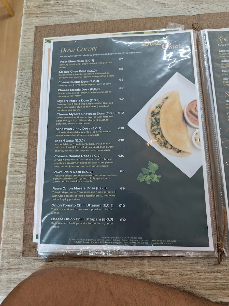 Speisekarte, Dosa and More