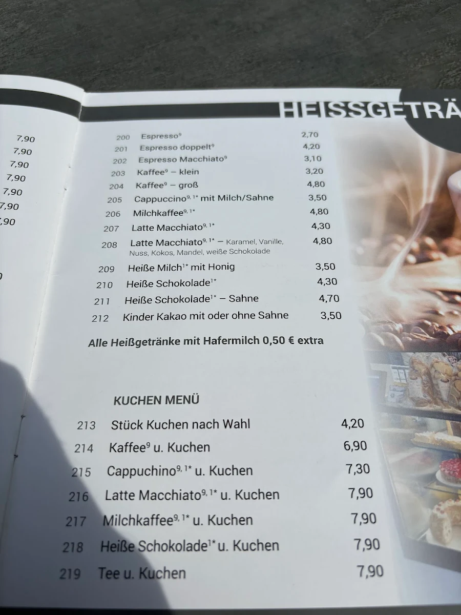 Speisekarte, aroma Café