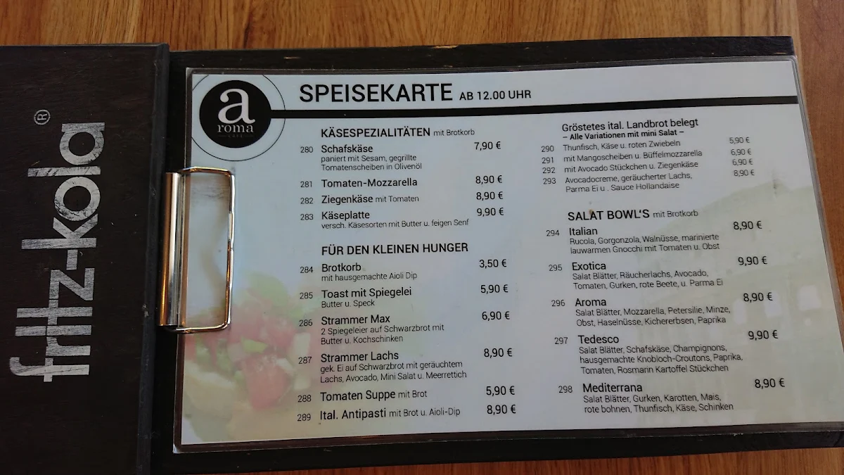Speisekarte, aroma Café