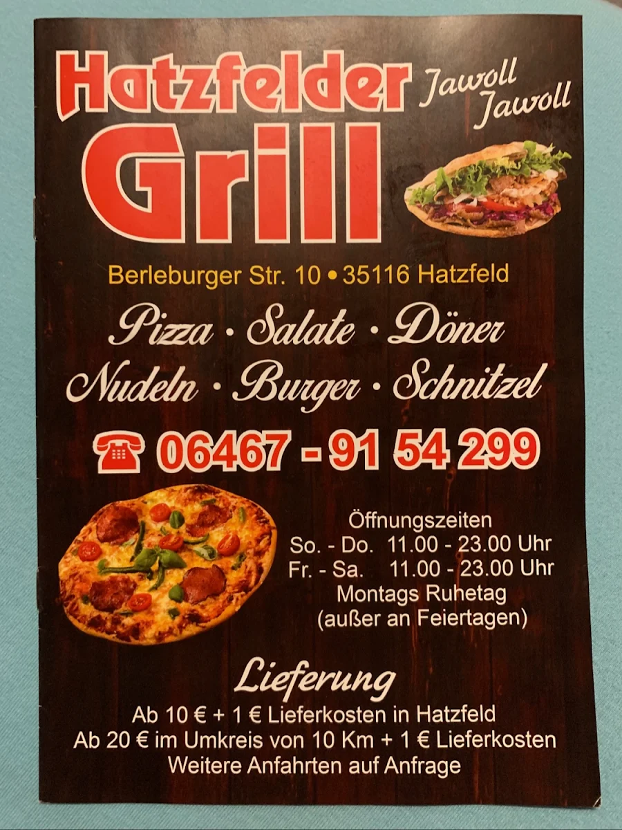 Speisekarte, Hatzfelder Grill