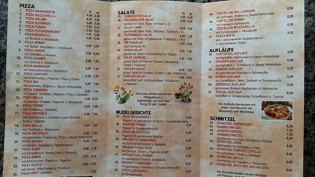 Speisekarte, Hatzfelder Grill