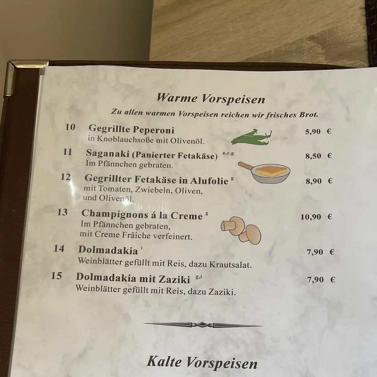 Speisekarte, Restaurant Stobi