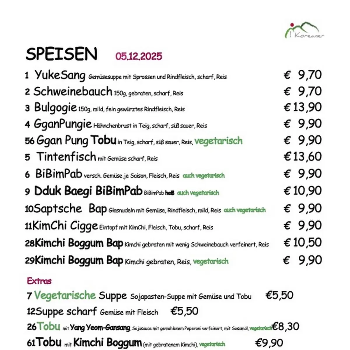 Speisekarte photo 1