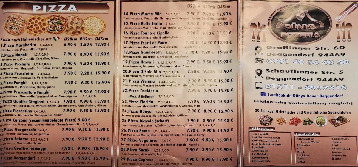 Speisekarte, Dünya Spieß