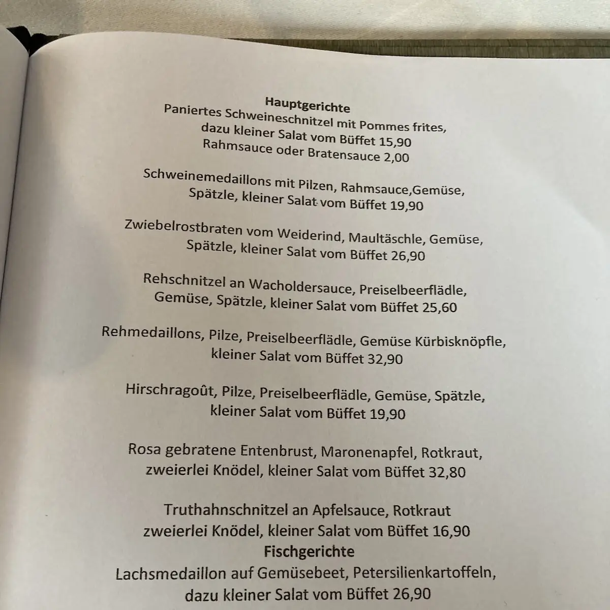 Speisekarte photo 2