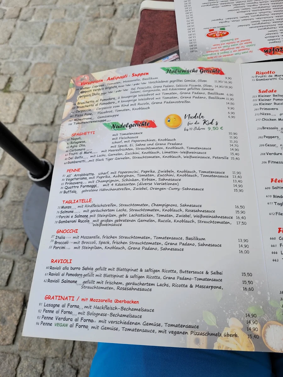 Speisekarte, Pizzeria Al Camino