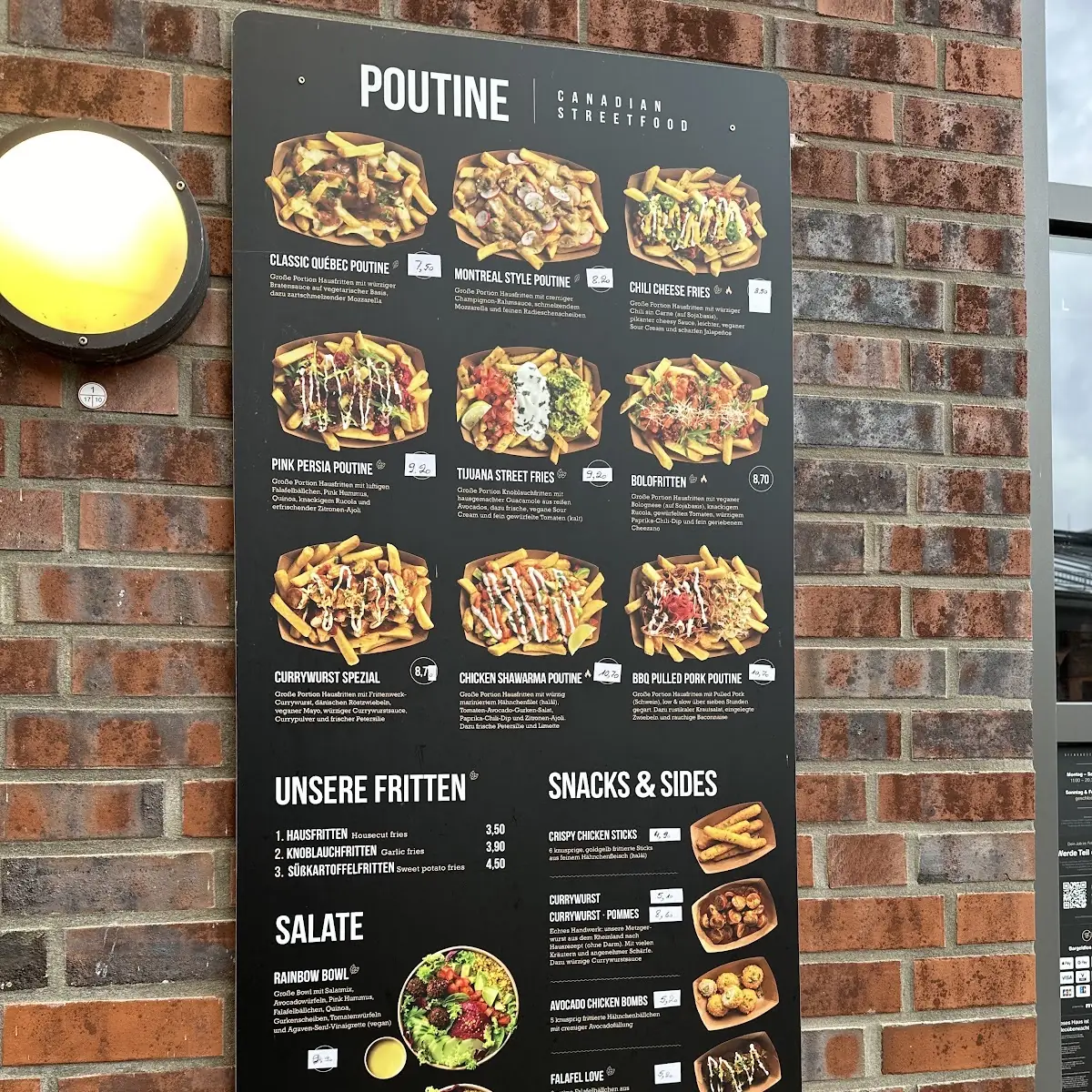 Speisekarte, Frittenwerk Ochtrup