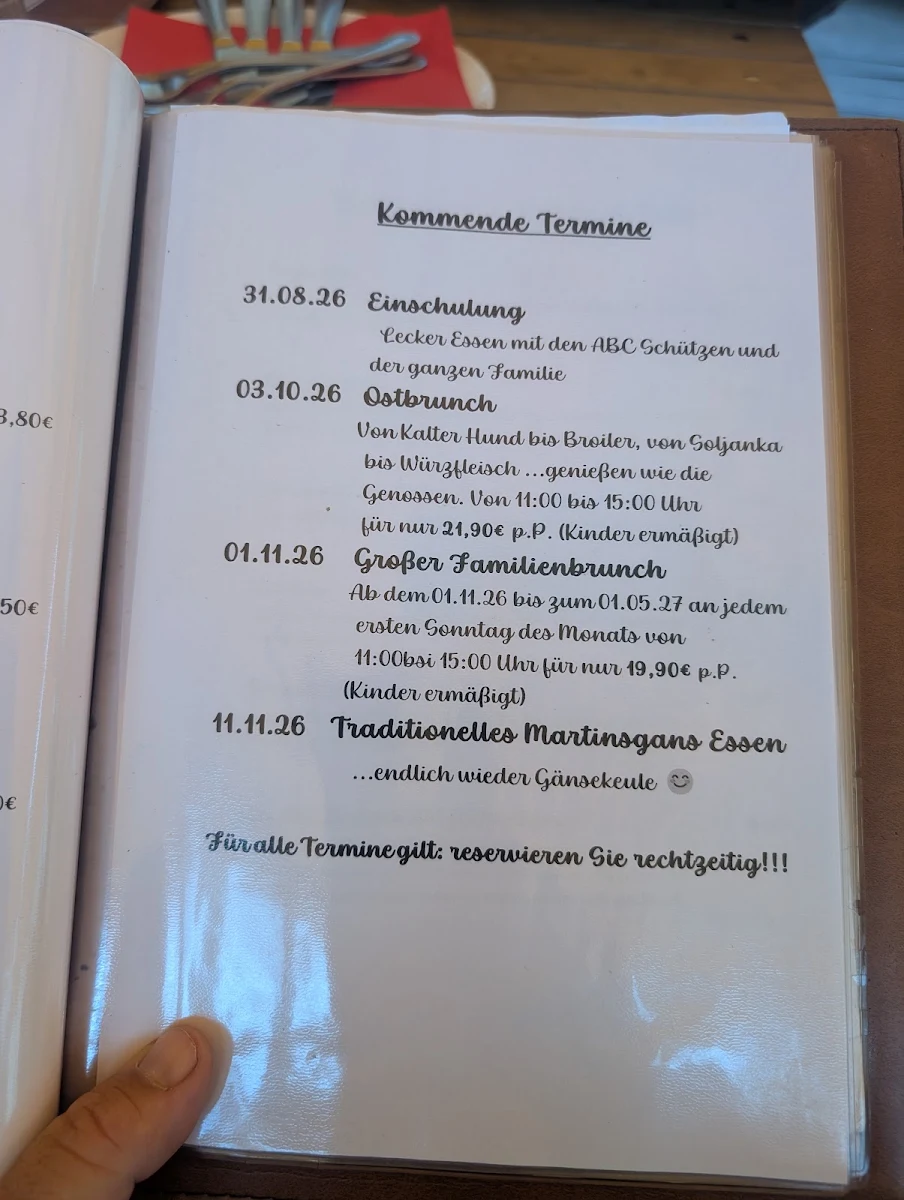 Speisekarte, Restaurant Bräustübl