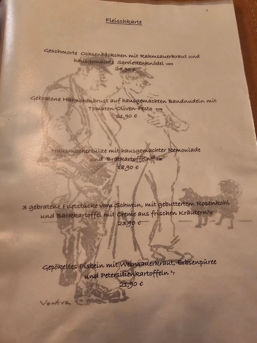 Speisekarte, Binnen un Buten
