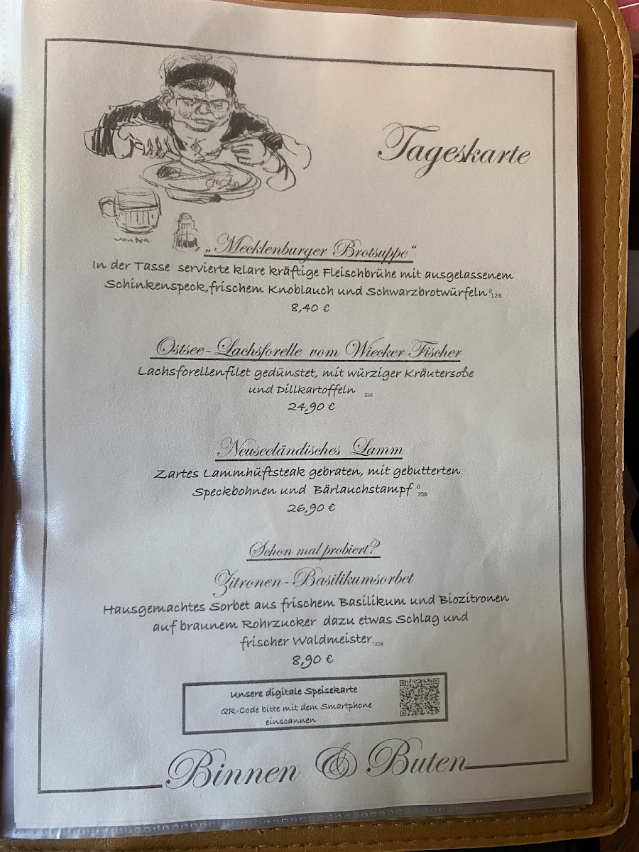 Speisekarte, Binnen un Buten