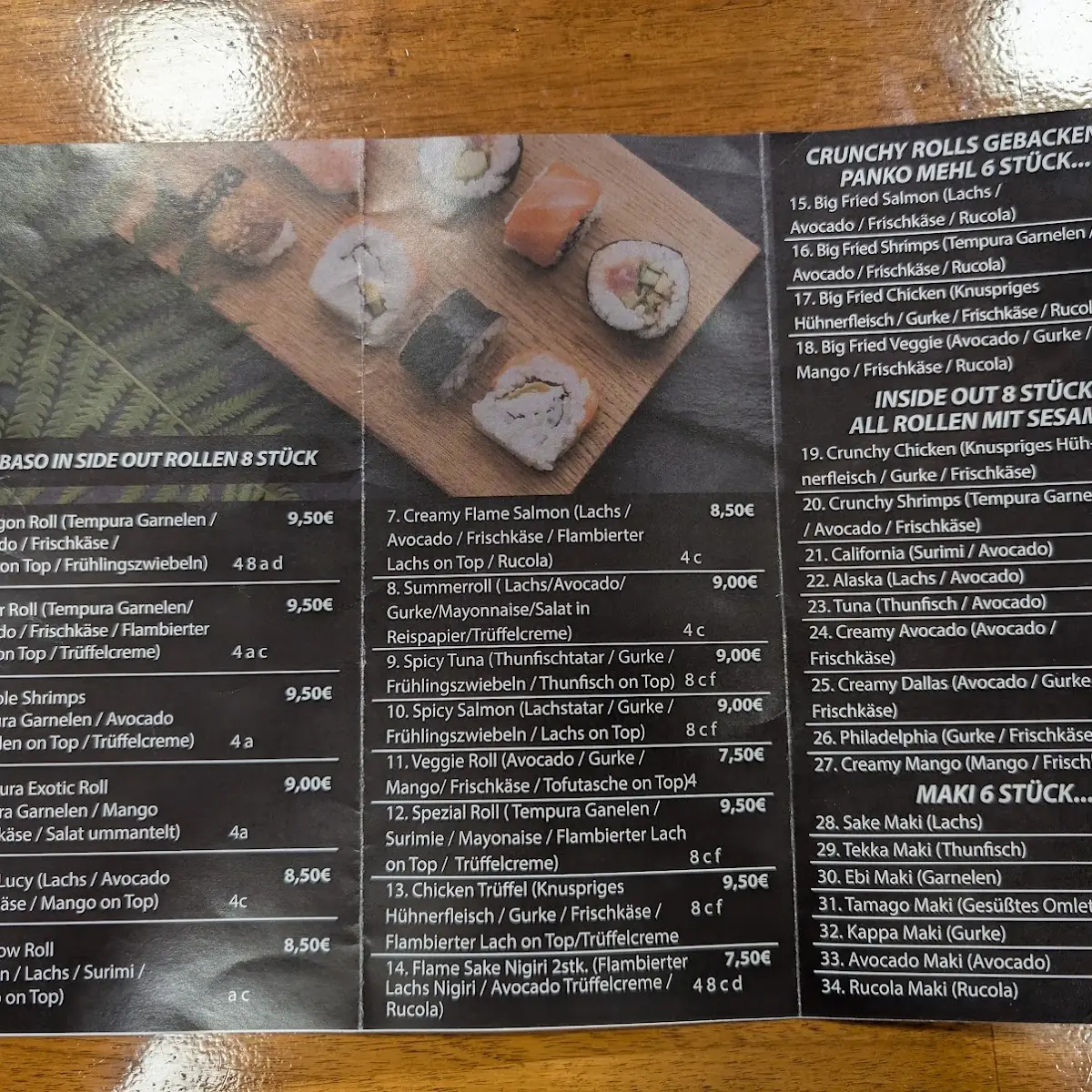 Speisekarte, Baso Tea Erding