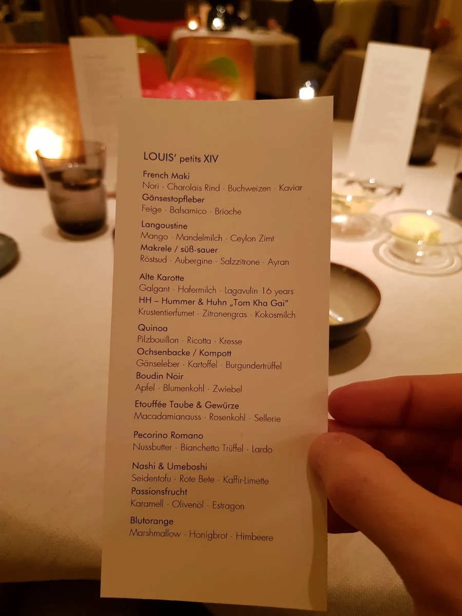 Speisekarte, Pastis bistro