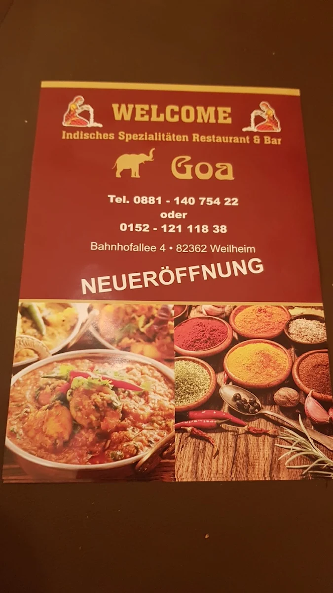 Speisekarte, Restaurant Punjab