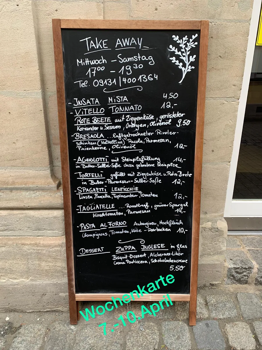 Speisekarte, Rizzellis Cantina e cucina - Erlangen