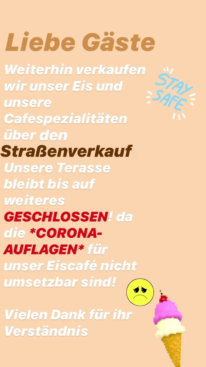 Speisekarte, Eiscafé La Gondola