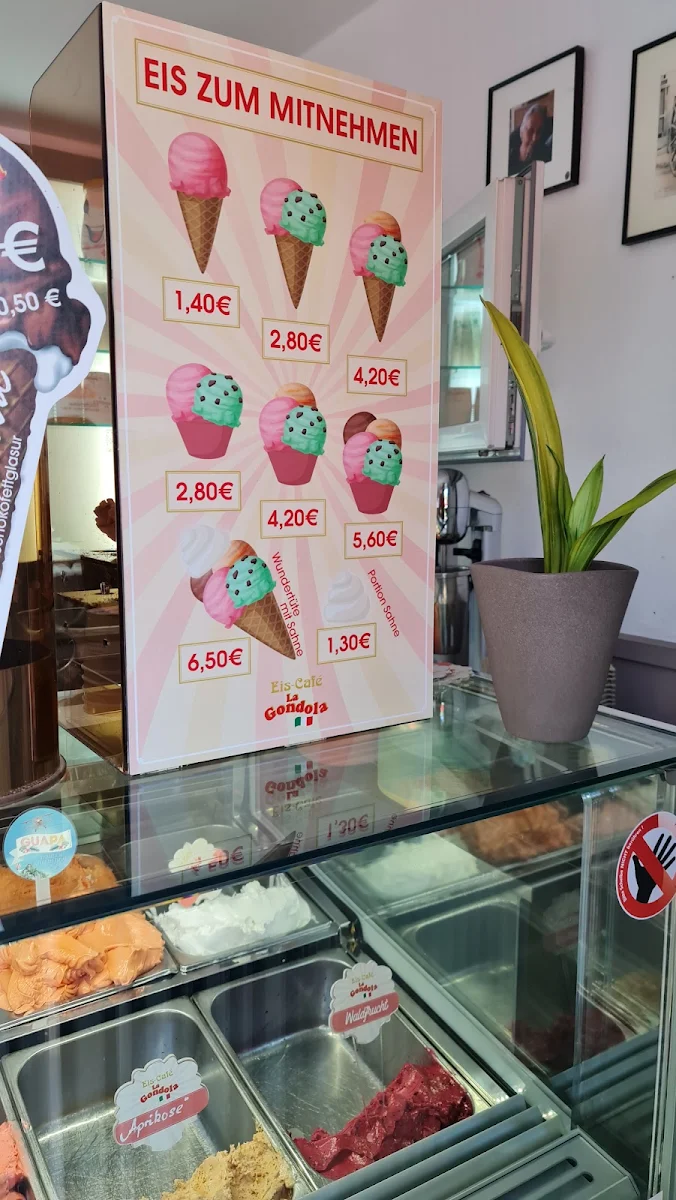 Speisekarte, Eiscafé La Gondola