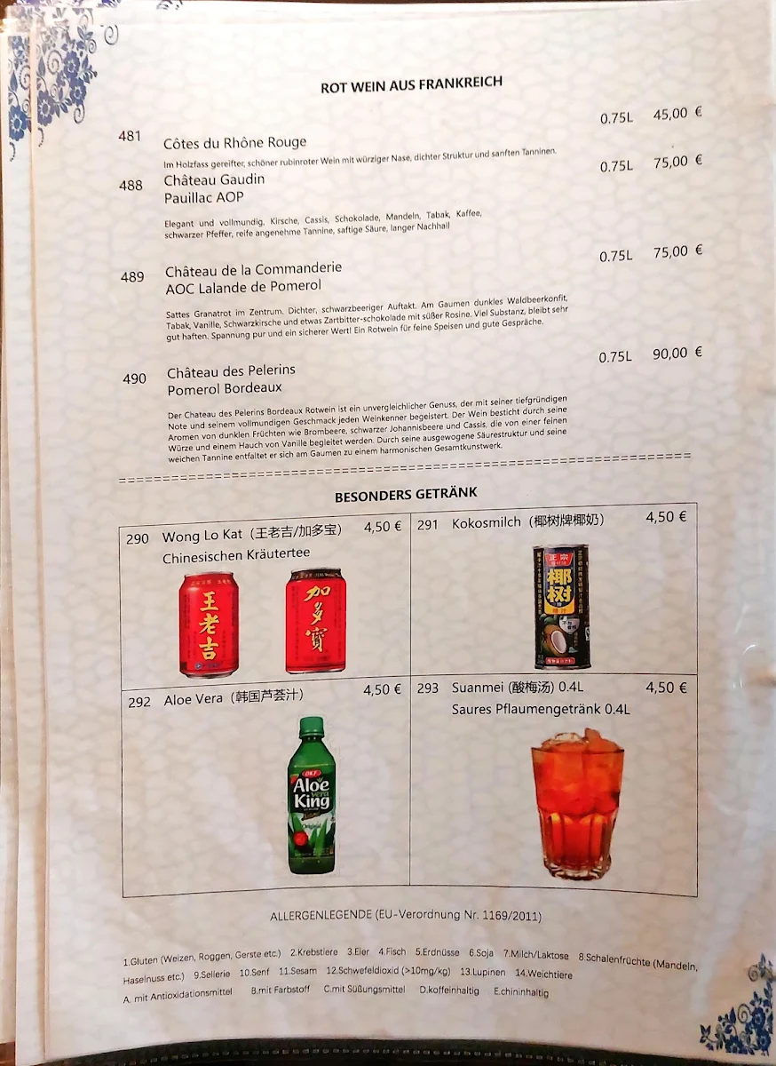 Speisekarte, Meet You Restaurant