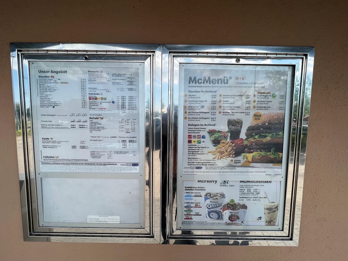 Speisekarte, McDonald's