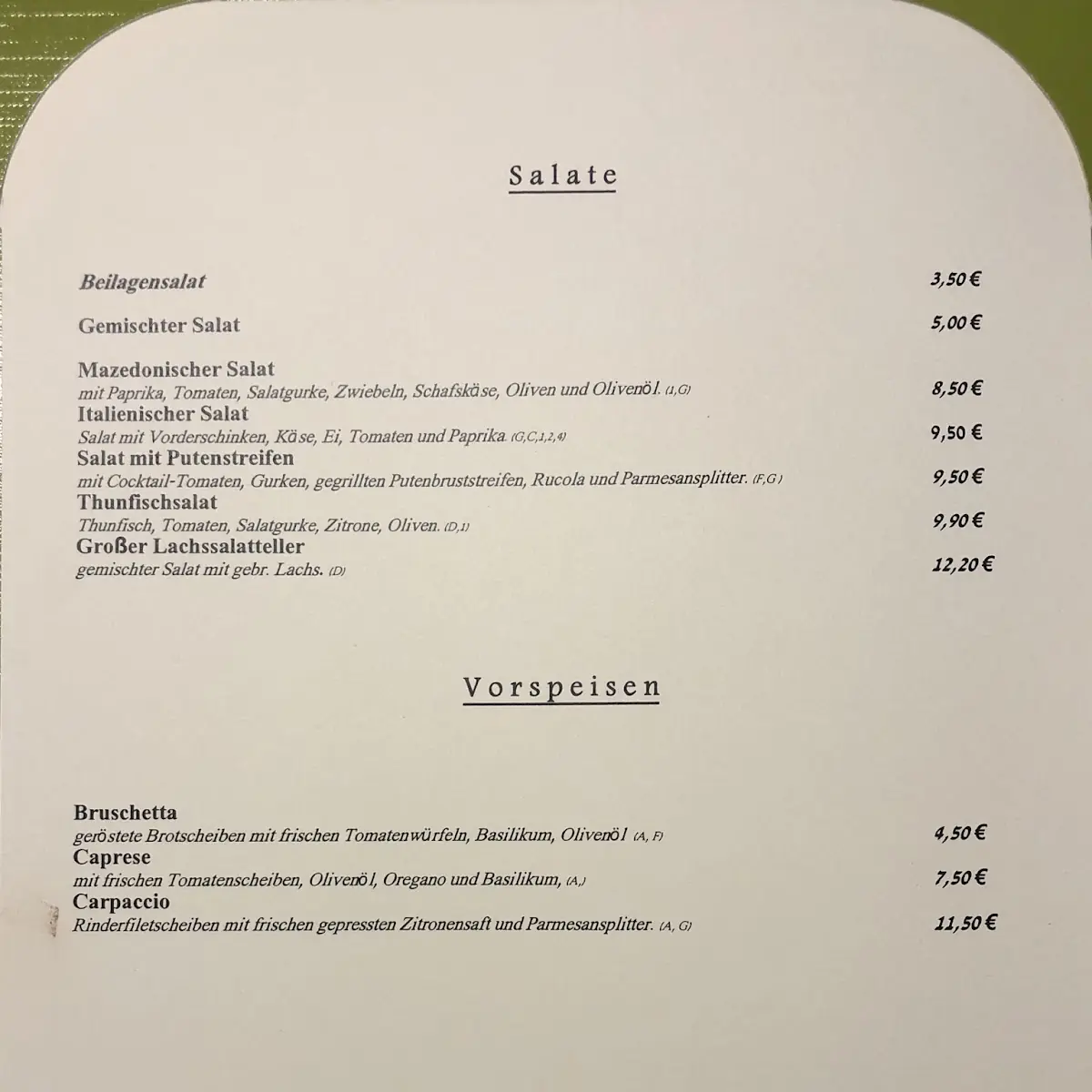 Speisekarte photo 2