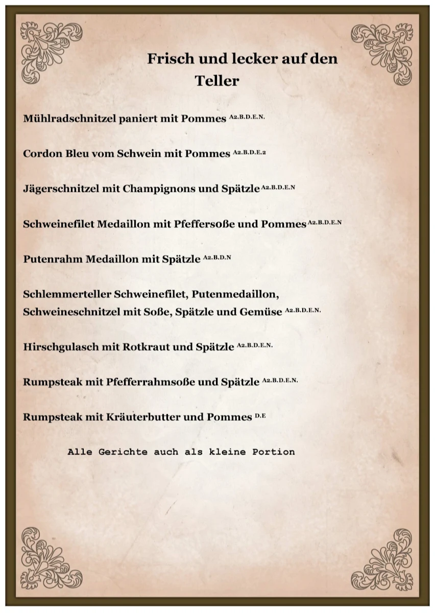 Speisekarte photo 3