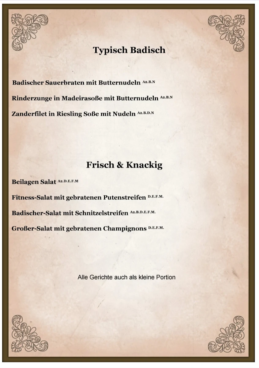 Speisekarte photo 5