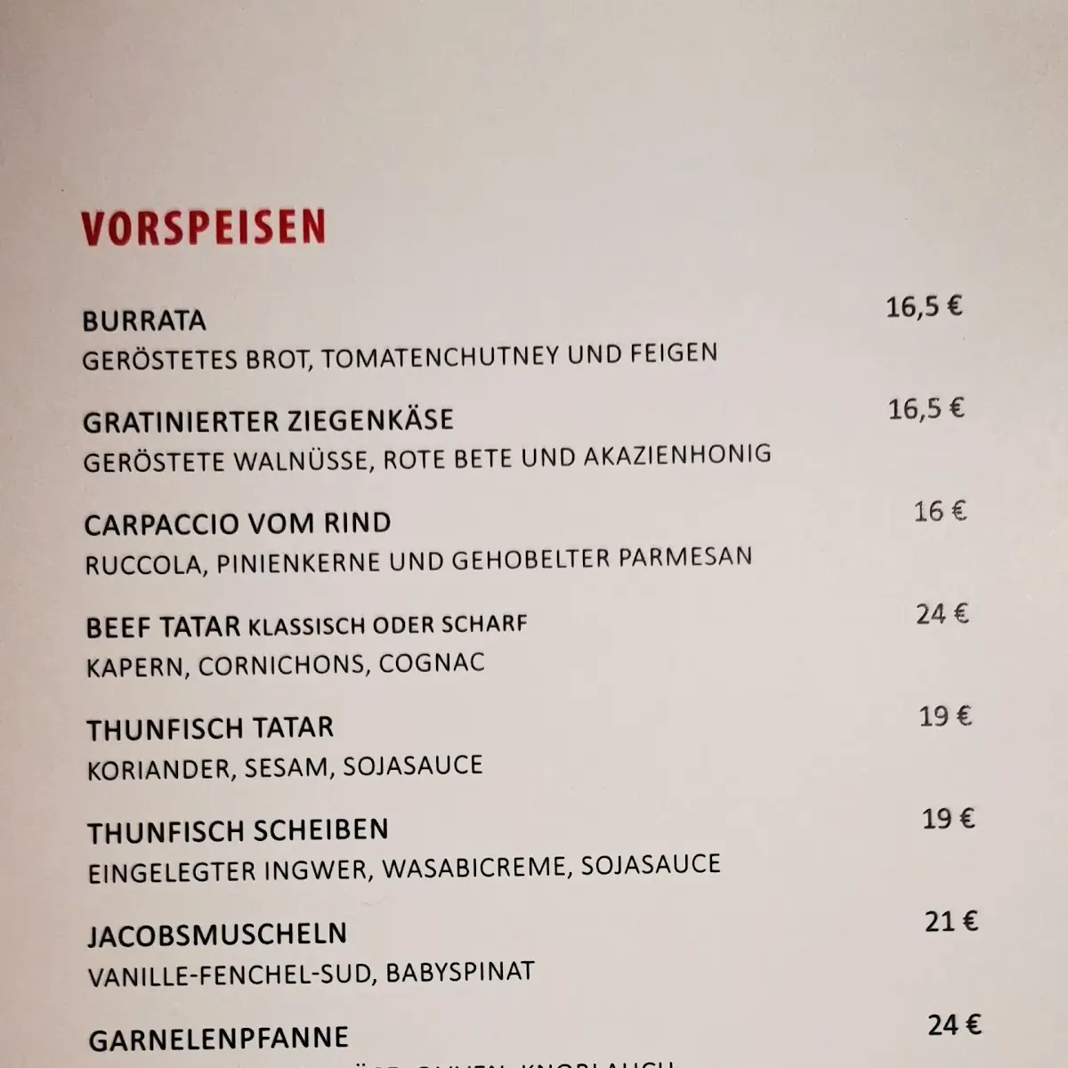 Speisekarte photo 1
