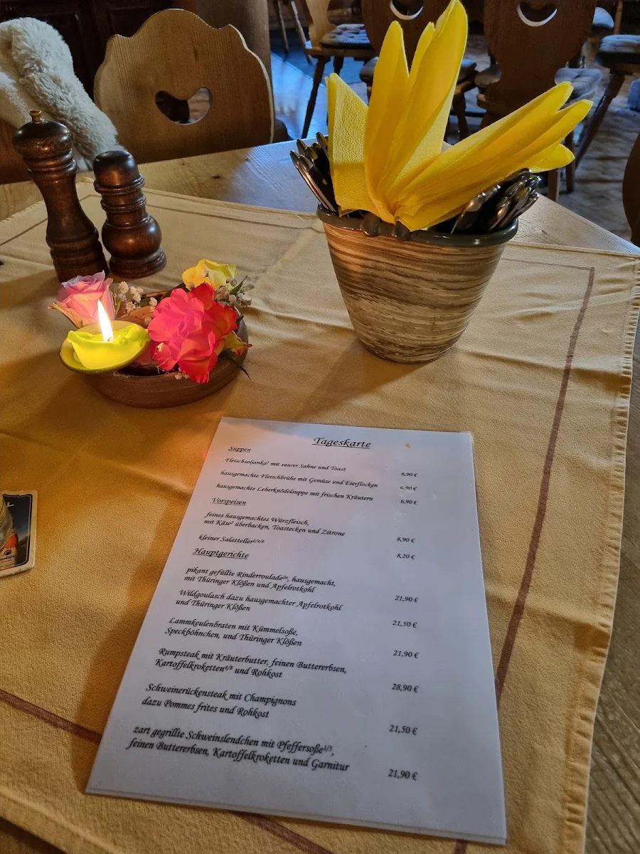Speisekarte, Altthüringer Weinkeller