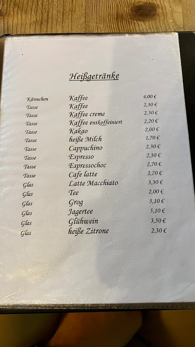 Speisekarte, Altthüringer Weinkeller