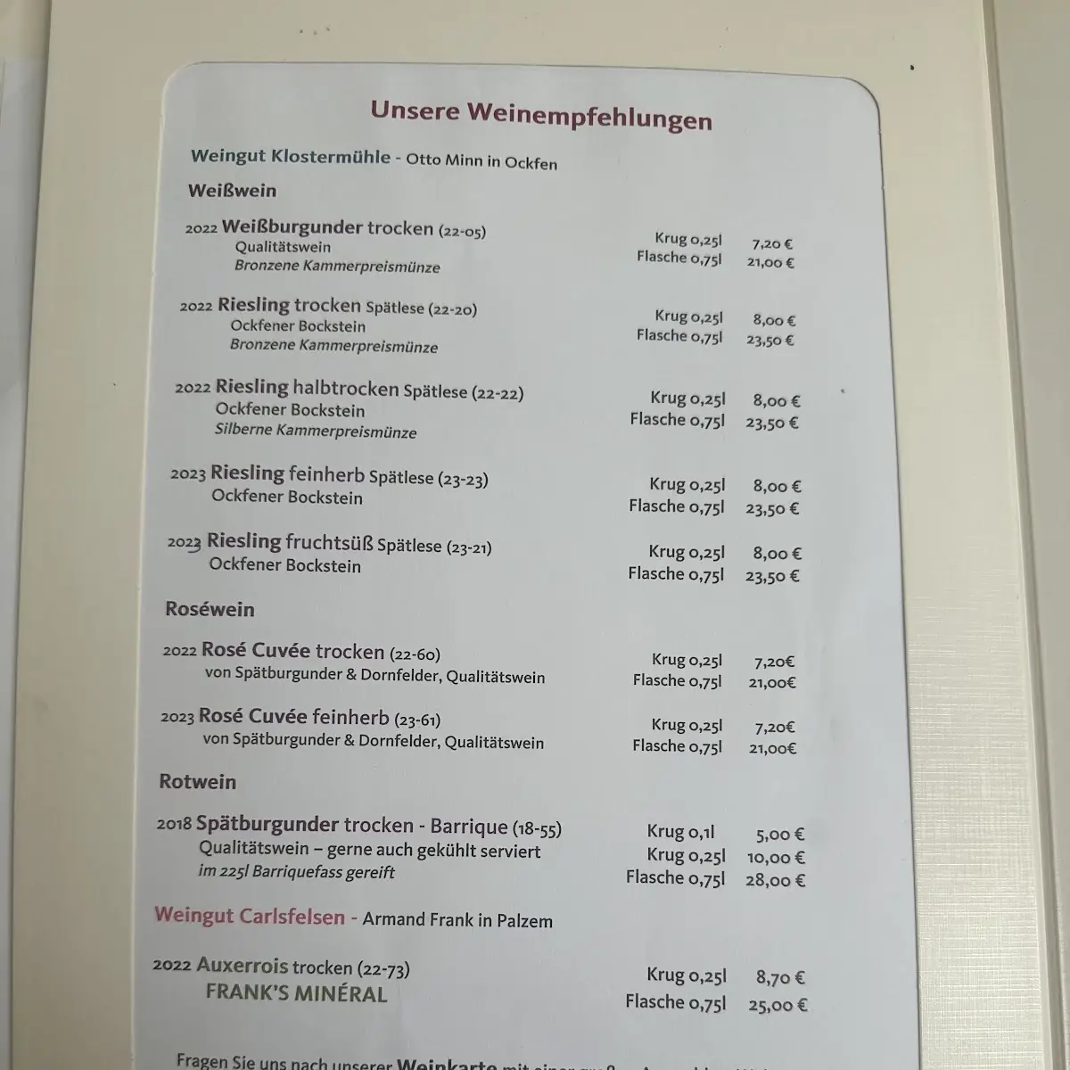 Speisekarte photo 2